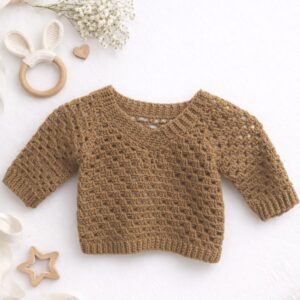 Jersey  de Crochet Artesanal en Tono Caramelo