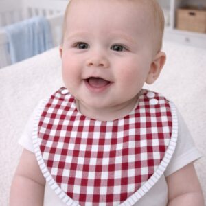 Bandana de Cuadros Vichy Granate y Volante