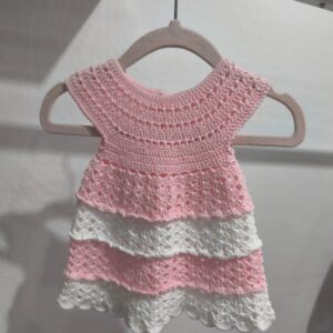 Vestido crochet rosa