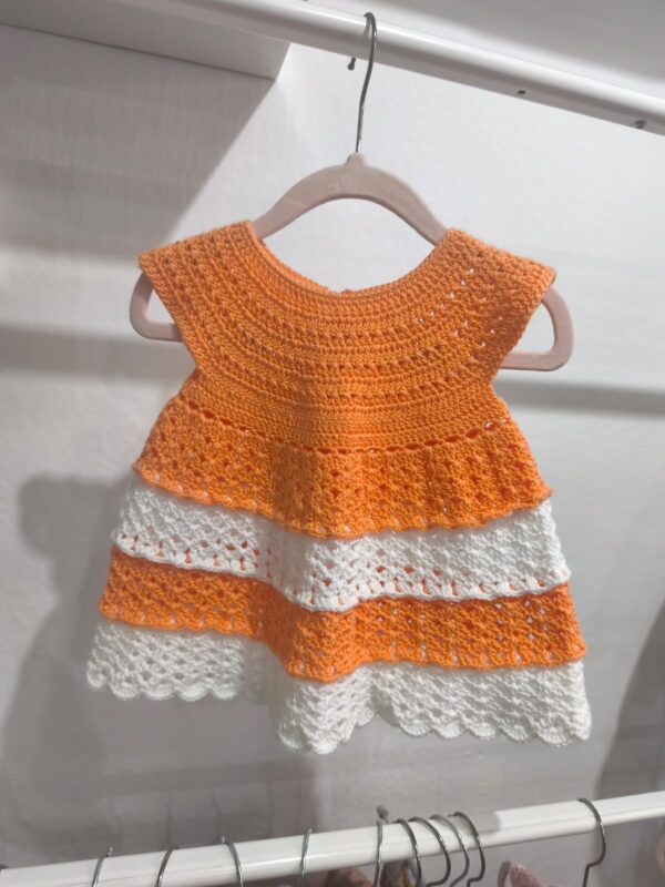 Vestido crochet naranja