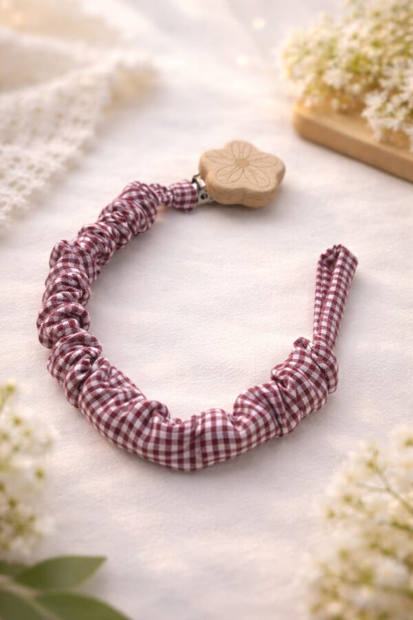 Chupetero Vichy Granate con clip de Flor