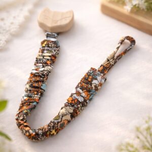 Chupetero Floral Vintage con  Clip de Zorro